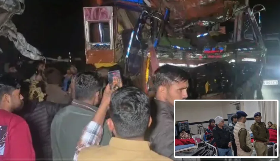 खाटूश्यामजी जा रही बस का भीषण सड़क हादसा, 3 की मौत; 28 यात्री घायल