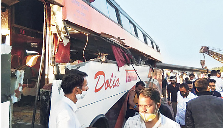 rajasthan,pali,bus,pipe,news,road accident news ,राजस्थान,पाली