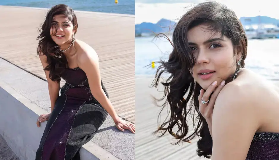 cannes film festival 2026,kalyani priyadarshan,lokah chapter 1 actress,red carpet debut cannes,bodycon gown look,viral cannes photos,south indian actress cannes,purple strapless gown,celebrity fashion cannes 2026,cannes red carpet style