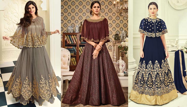 6 types of anarkali suits every girl must own,jacket style anarkali dress,cape style anarkali dress,high low pattern anarkali dress,floor length anarkali dress,lehenga style anarkali dress,choli cut anarkali dress