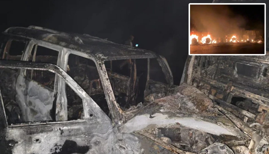 राजस्थान के बालोतरा में ट्रेलर और स्कॉर्पियो की भीषण टक्कर, आग में झुलसे 4 युवकों की दर्दनाक मौत