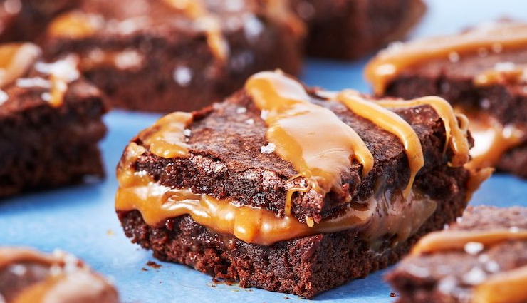caramel brownies,hunger struck,food,easy recipe
