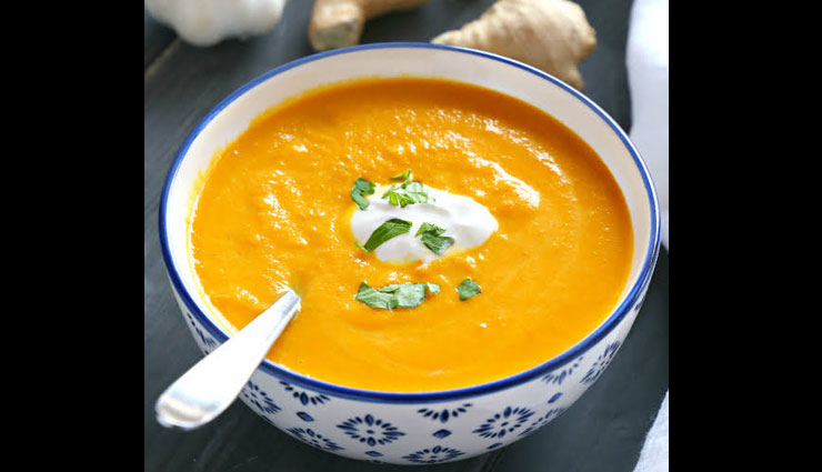 carrot ginger soup,soup recipe,carrot soup recipe,snacks recipe