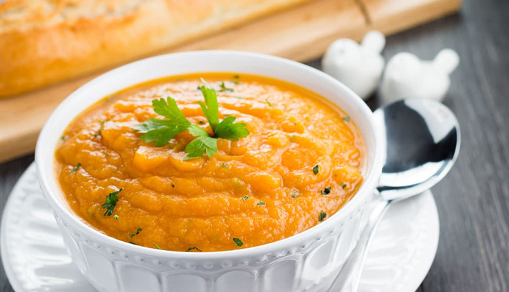 carrot and coriander soup,soup recipe,carrot recipe,snacks recipe