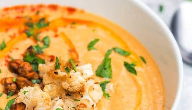 cauliflower lentil soup,soup recipe,winter recipe