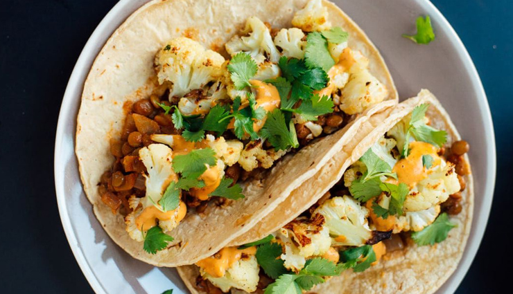 Recipe- Easy To Make Roasted Cauliflower and Lentil Tacos With Creamy Chipotle Sauce
