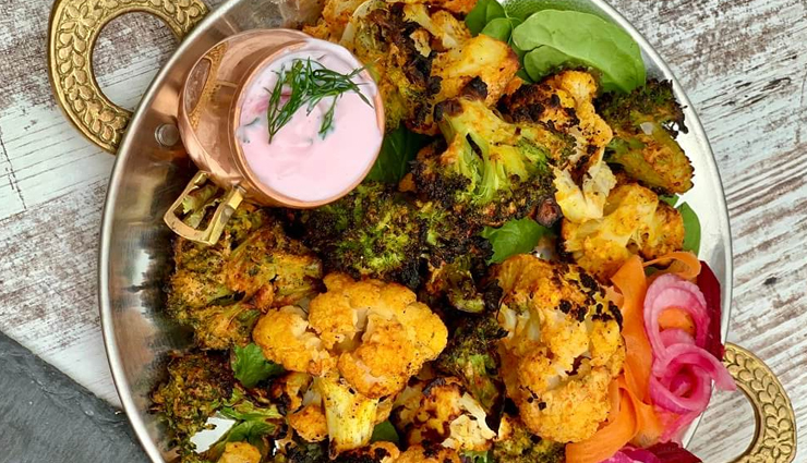 roasted tandoori cauliflower with pickled onions,tandoori cauliflower,easy recipes,hunger struck,food