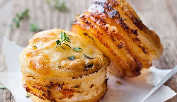 cheesy mini potato gratin stacks,hunger struck,food,easy recipe
