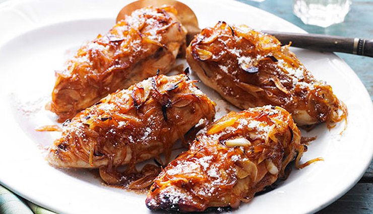 caramelized onion chicken,chicken recipe,onion recipe,main course recipe,snacks recipe