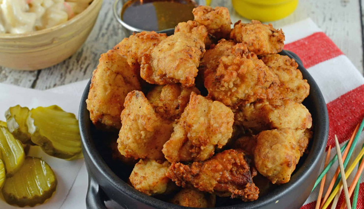 popcorn chicken,appetizer recipe,chicken recipe,snacks recipe,nom veg recipe