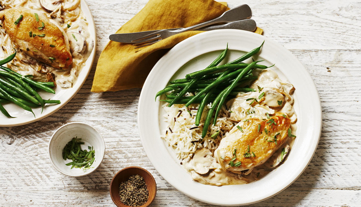 chicken in mushroom sauce,chicken in mushroom sauce recipe,chicken recipe,mushroom recipe,recipe,healthy recipe