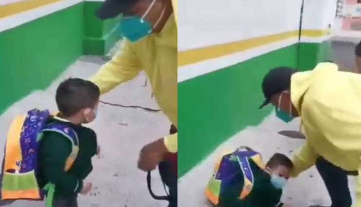 VIDEO : स्कूल के भारी बैग ने डगमगा दिए बच्चे के पांव, चिंता के साथ चेहरे पर आ जाएगी मुस्कान