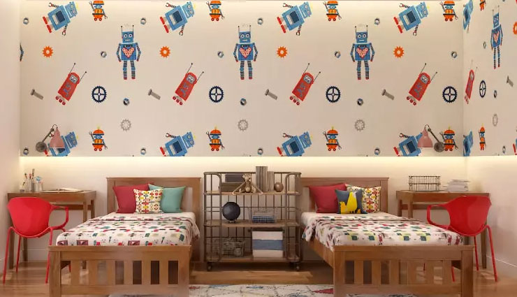 colors to your house,household tips,accent wall,fabric wall,wallpaper,bookcase backs,painting furniture