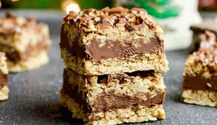 chocolate oat bars,chocolate recipe,oats recipe,healthy recipe