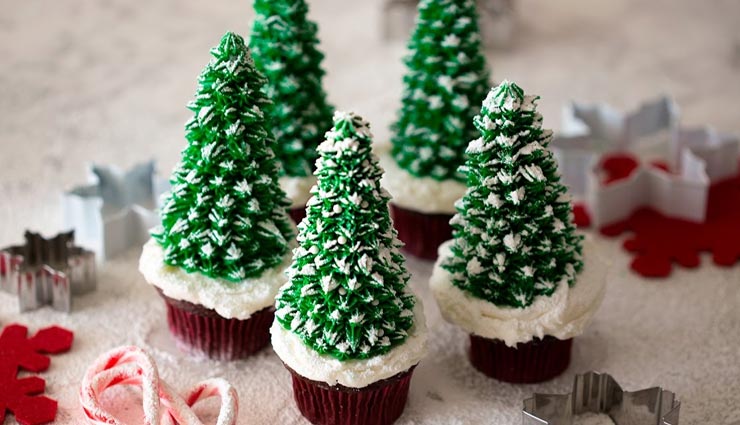 christmas tree cupcakes recipe,recipe,recipe in hindi,special recipe,christmas special