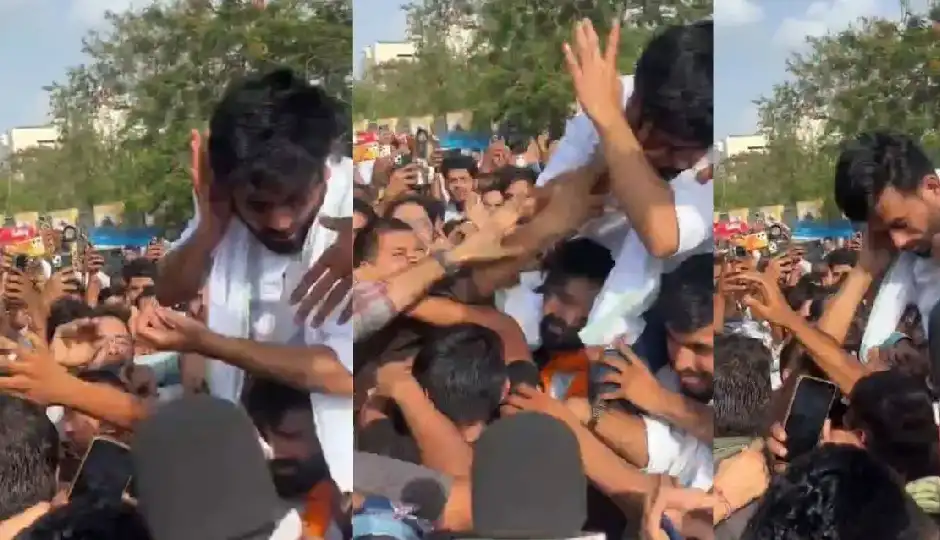 जयपुर में कॉकरोच जनता पार्टी के संस्थापक अभिजीत दीपके के साथ हाथापाई, प्रदर्शन के दौरान युवकों ने जड़े थप्पड़