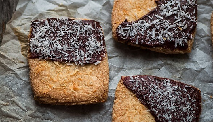 eggless chocolate frosted coconut cookies,eggless chocolate frosted coconut cookies recipe,coconut cookies recipe,recipe