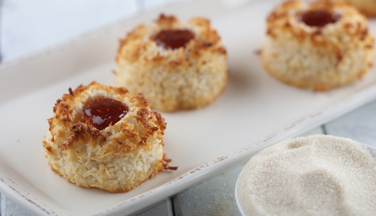 Recipe- Gluten Free Coconut Macaroons With Raspberry Jam