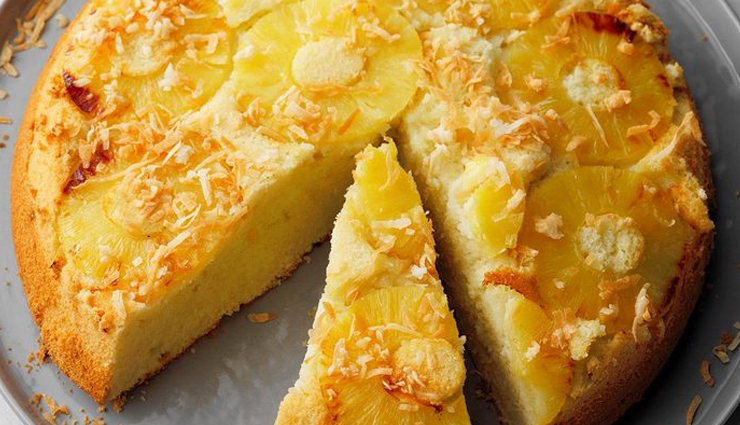 Recipe- Mouthwatering Frosted Coconut Pineapple Upside Down Cake