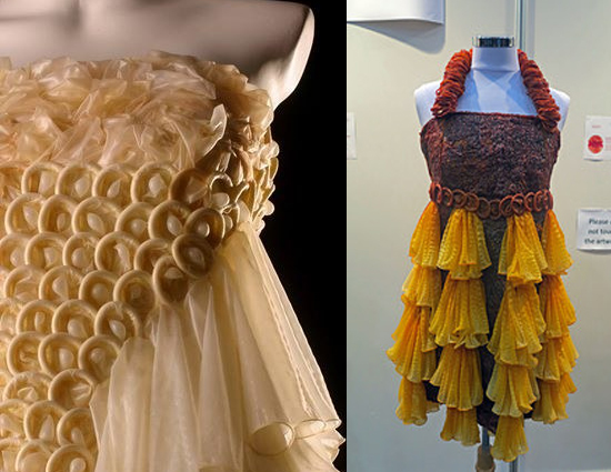 5 dresses made of condoms