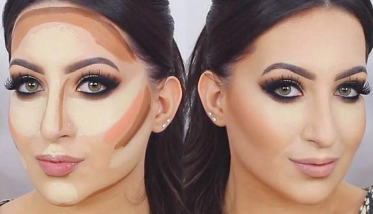 beauty tips,beauty tips in hindi,makeup tips,makeup tips in hindi,slim face makeup,contouring makeup,process of contouring makeup