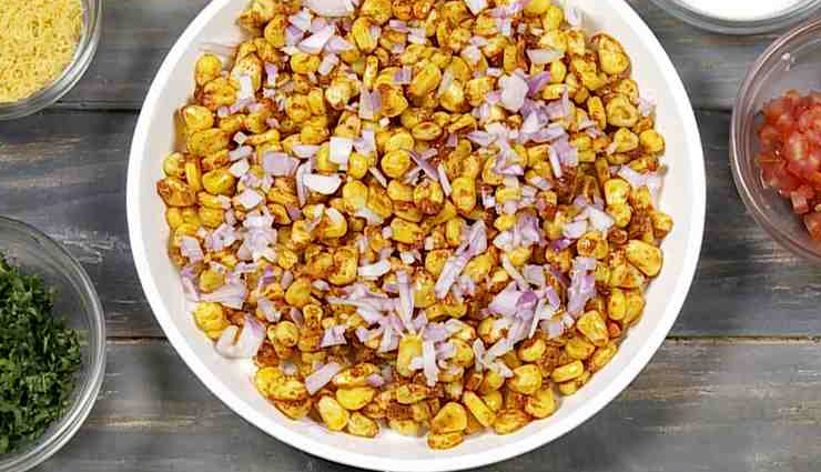spicy corn chaat,corn chaat recipe,snacks recipe,corn recipe