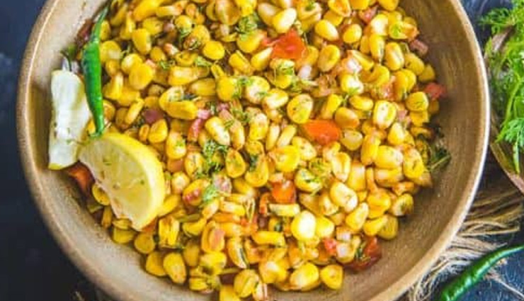 spicy corn chaat,corn chaat recipe,snacks recipe,corn recipe
