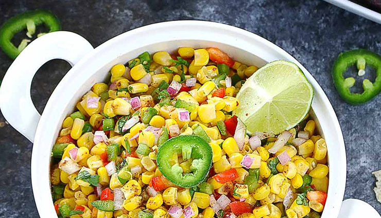 colorful corn salsa,corn recipe,salsa recipe,snacks recipe,healthy recipe
