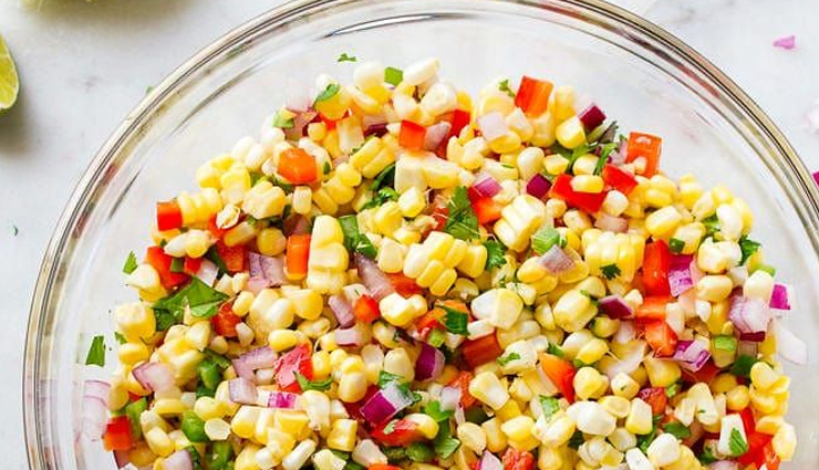 colorful corn salsa,corn recipe,salsa recipe,snacks recipe,healthy recipe