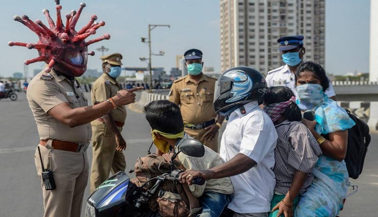 weird news,weird idea,coronavirus,chennai police,corona healmet