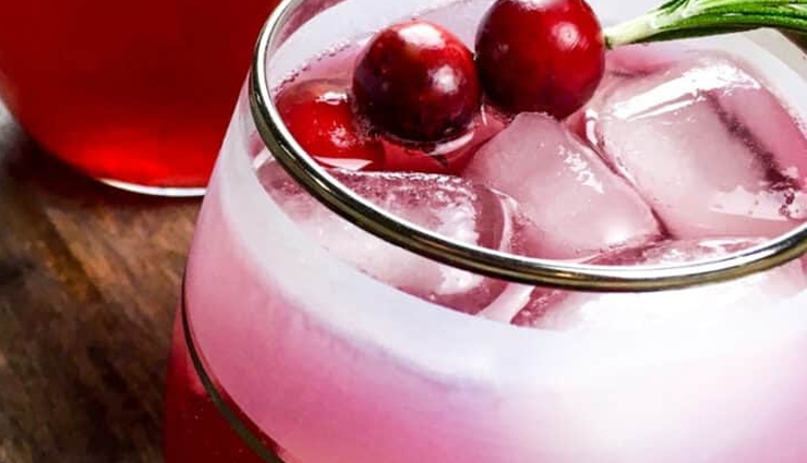 cranberry mocktail,cranberry mocktail recipe,cranberry mocktail recipe in hindi,new year party drink recipe in hindi