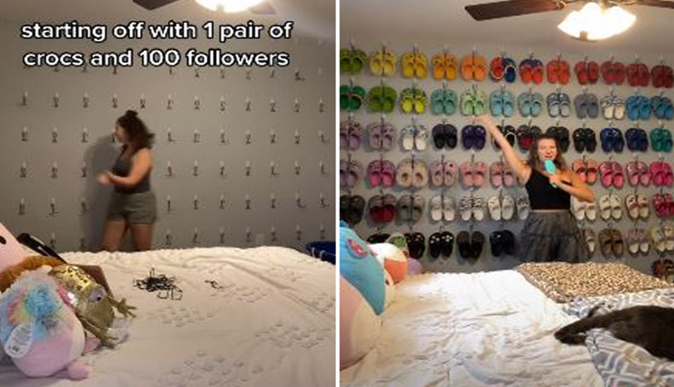 महिला को क्रॉक्स खरीदने का ऐसा शौक कि बेडरूम को ही बना डाला जूतों की दुकान!