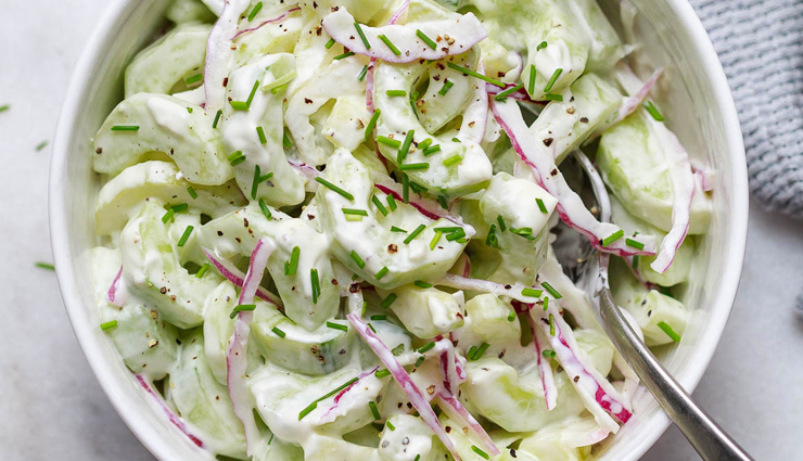 creamy cucumber salad,creamy cucumber salad recipe,hunger struck