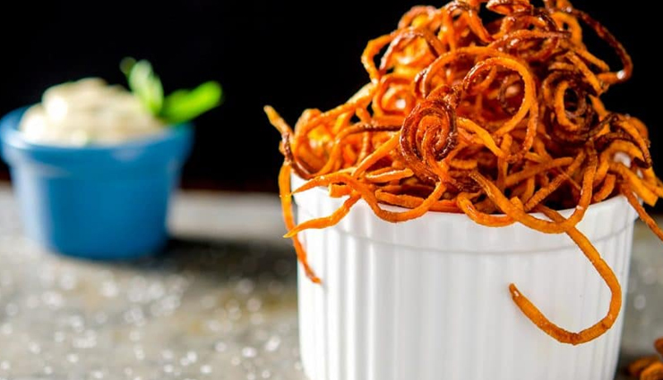 Recipe- Prefect for Holiday Curly Sweet Potato Fries With Garlic Aioli