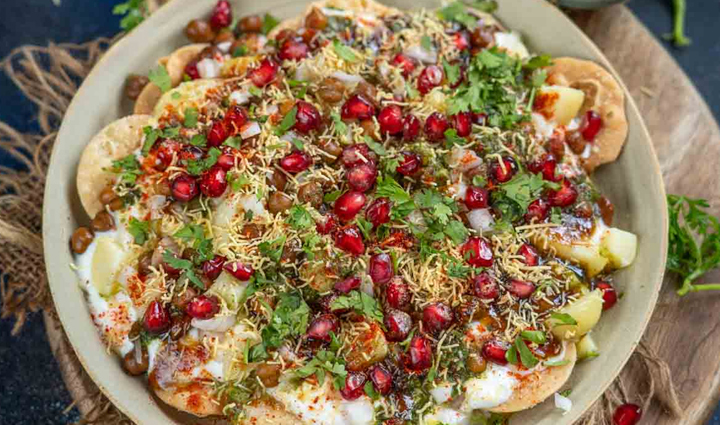 spicy and tangy dahi papdi chaat,food,easy recipe