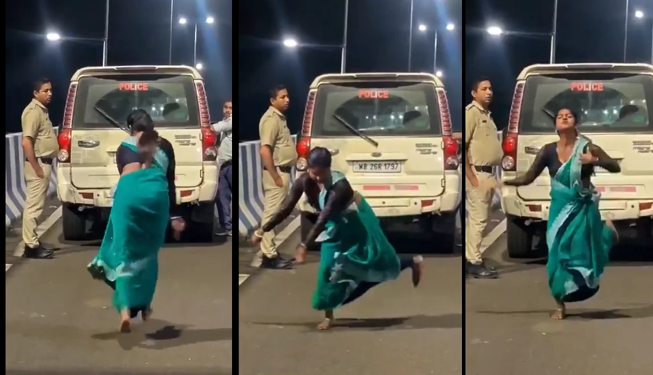 सोशल मीडिया की दीवानगी: पुलिसवालों के सामने महिला का डांस वीडियो वायरल
