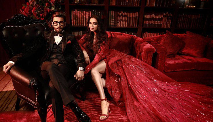 ब्लैक सूट में रणवीर और रेड गाउन में दीपिका, कमाल की लग रही थी इनकी जोड़ी, देखे तस्वीरें