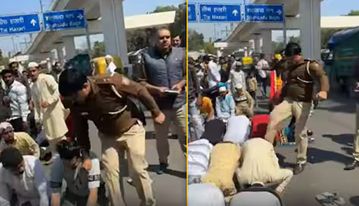 जुमे की नमाज अदा करते युवक को दिल्ली पुलिसकर्मी ने मारी लात, सोशल मीडिया पर वायरल हुआ वीडियो
