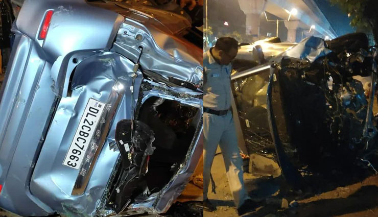 दिल्ली में बड़ा सड़क हादसा, तेज रफ्तार कार पलटी, दो लड़कियों की मौत, 7 लोग थे सवार