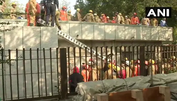 PICS- Several trapped as firefighters battle blaze in factory in Delhi's Peeragarhi