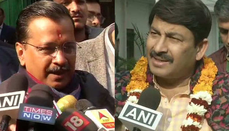दिल्ली विधानसभा चुनाव : वोटिंग वाले दिन भी हनुमान पर राजनीति, केजरीवाल  और तिवारी फिर भिड़े