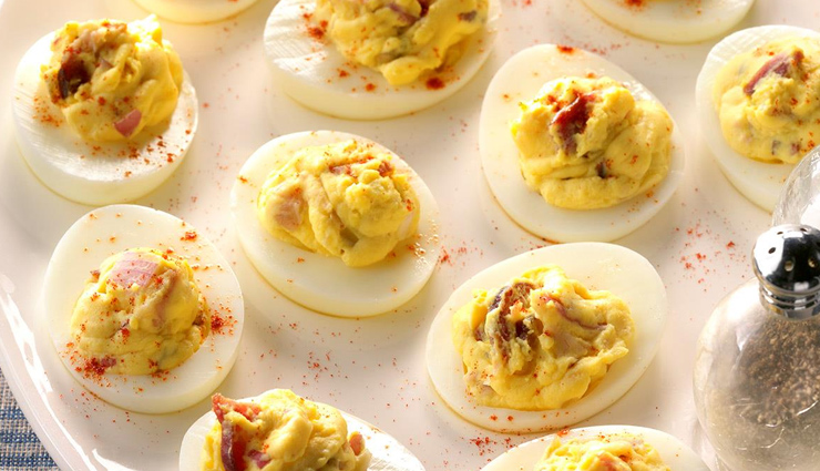 Recipe- Quick and Simple Deviled Eggs With Bacon