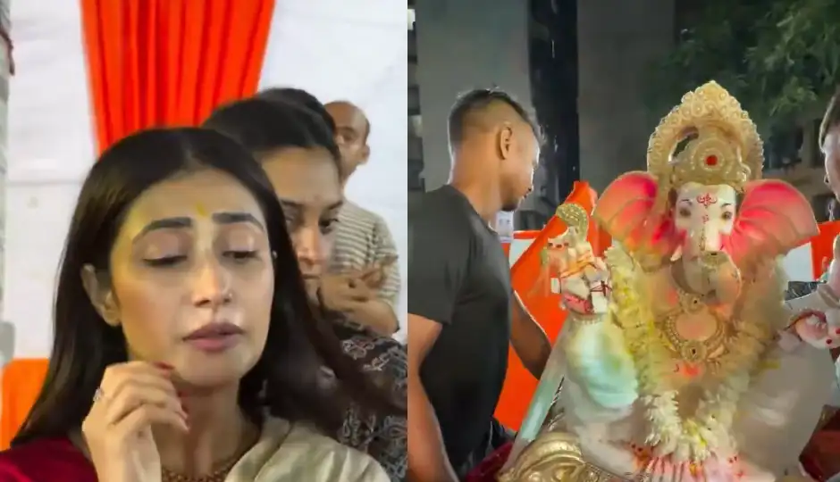 गणपति विसर्जन में धनश्री वर्मा की आंखों से छलके आंसू, नम आंखों से बप्पा को दी विदाई
