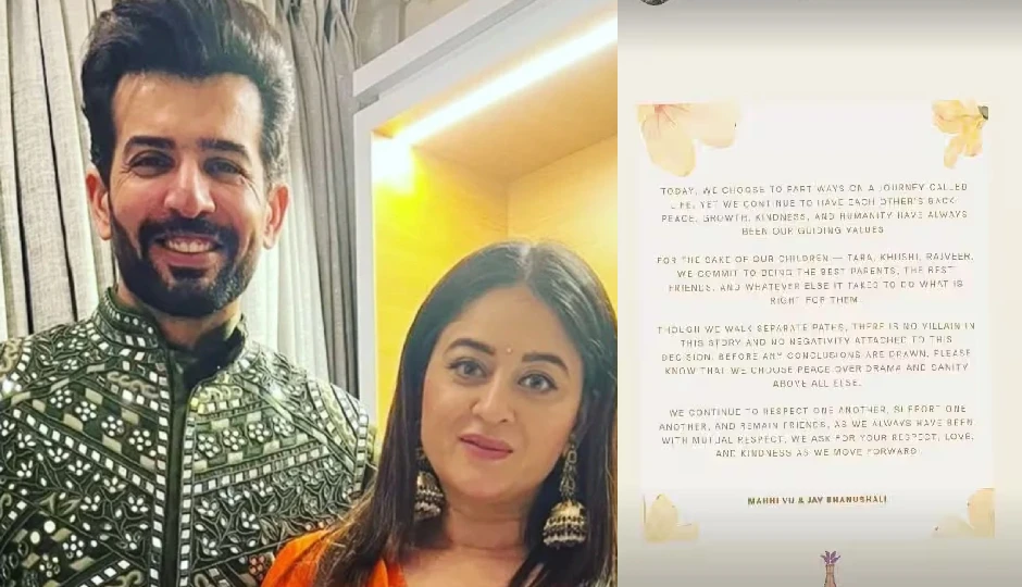 माही विज और जय भानुशाली 15 साल की शादी के बाद हुए अलग, तलाक की पुष्टि, कहा – कहानी में कोई विलेन नहीं mahi vij divorce,jay bhanushali divorce,mahi vij jay bhanushali separation,tv celebrity couple divorce,mahi vij jay bhanushali 15 years marriage,mahi vij jay bhanushali children,mahi vij jay bhanushali social media,celebrity divorce news india,tv stars personal life,mahi vij jay bhanushali