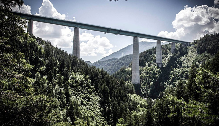 beautiful drives above the trees,rodovia dos imigrantes highway viaducts,brazil,interstate h-3 highway viaducts,hawaii,usa,europes bridge,austria,denny creek viaduct,usa,linn cove viaduct,usa