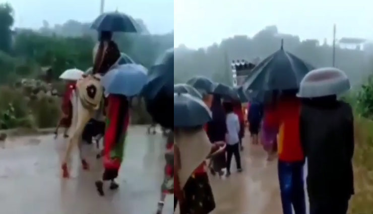 बारिश थमने तक का दूल्हे ने नहीं किया इंतजार, सिर पर रखा छाता और चढ़ गया घोड़ी; देखे ये वायरल वीडियो