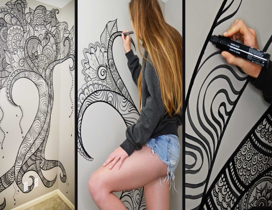 Amazing Wall Pencil Art by Elsa Rhae