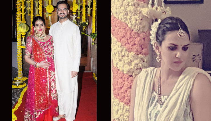 esha deol godh bharai rasam,esha deol,Hema Malini,esha deol baby shower,bollywood celebrities