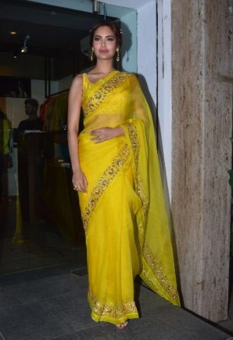 bollywood,esha gupta,neha gupta,clothing collection,yellow saree,viral photo