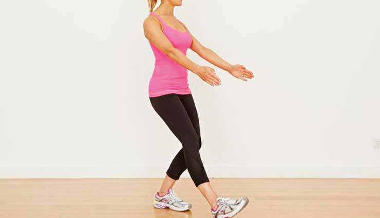 exercises for beginners,exercises,fitness exercises,on spot marching,heel digs exercise,knee lifts warm up,rolling shoulders,bend the knee,fitness tips,Health tips